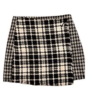 Gianni Bini Black and White Plaid Mini Skirt
